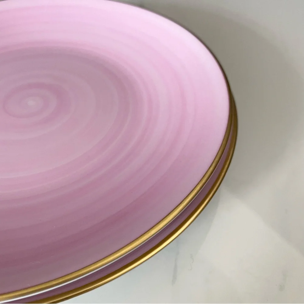 SET of 2 Light Pink Salad Plates - Marie Daage Limoges